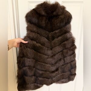 Luxurious Brown Fur Vest